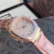 Swiss Quartz Patek Philippe Nautilus Women Replica Watch Rose Gold Dial with Diamond (3)_th.jpg